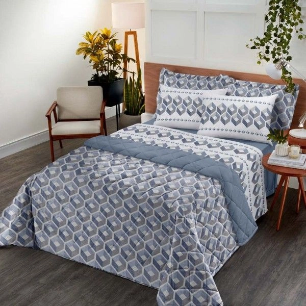 Jogo de Cama Coteminas Solteiro Royal Berlin Indigo